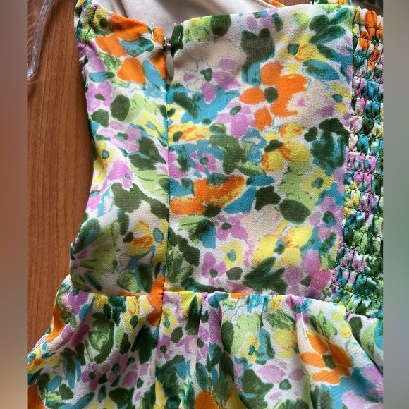 ASTR The Label Women's Midsummer Midi Dress Size S In Green Orange Floral - Picture 7 of 15